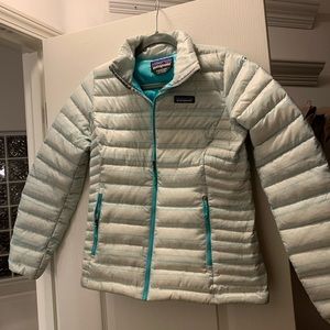 Patagonia Blue and White Puffer Jacket